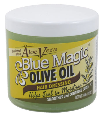 SHANGYUEFEI Blue Magic: botella de aceite de oliva con aloe para hidratación capilar