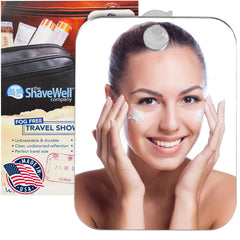Shave Well: espejo de 6x4 pulgadas para ducha, tamaño compacto.