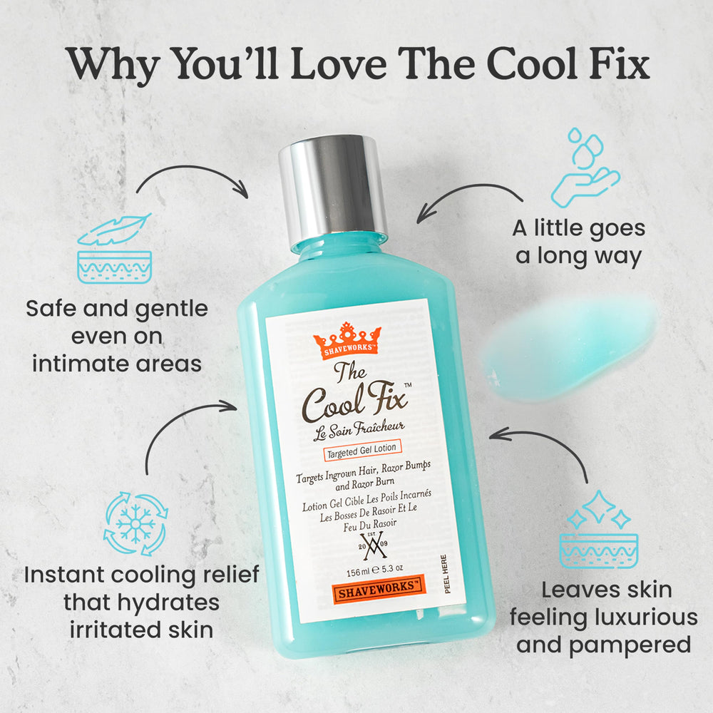 Shaveworks The Cool Fix, aplicación instantánea para calmar irritación en area bikini.