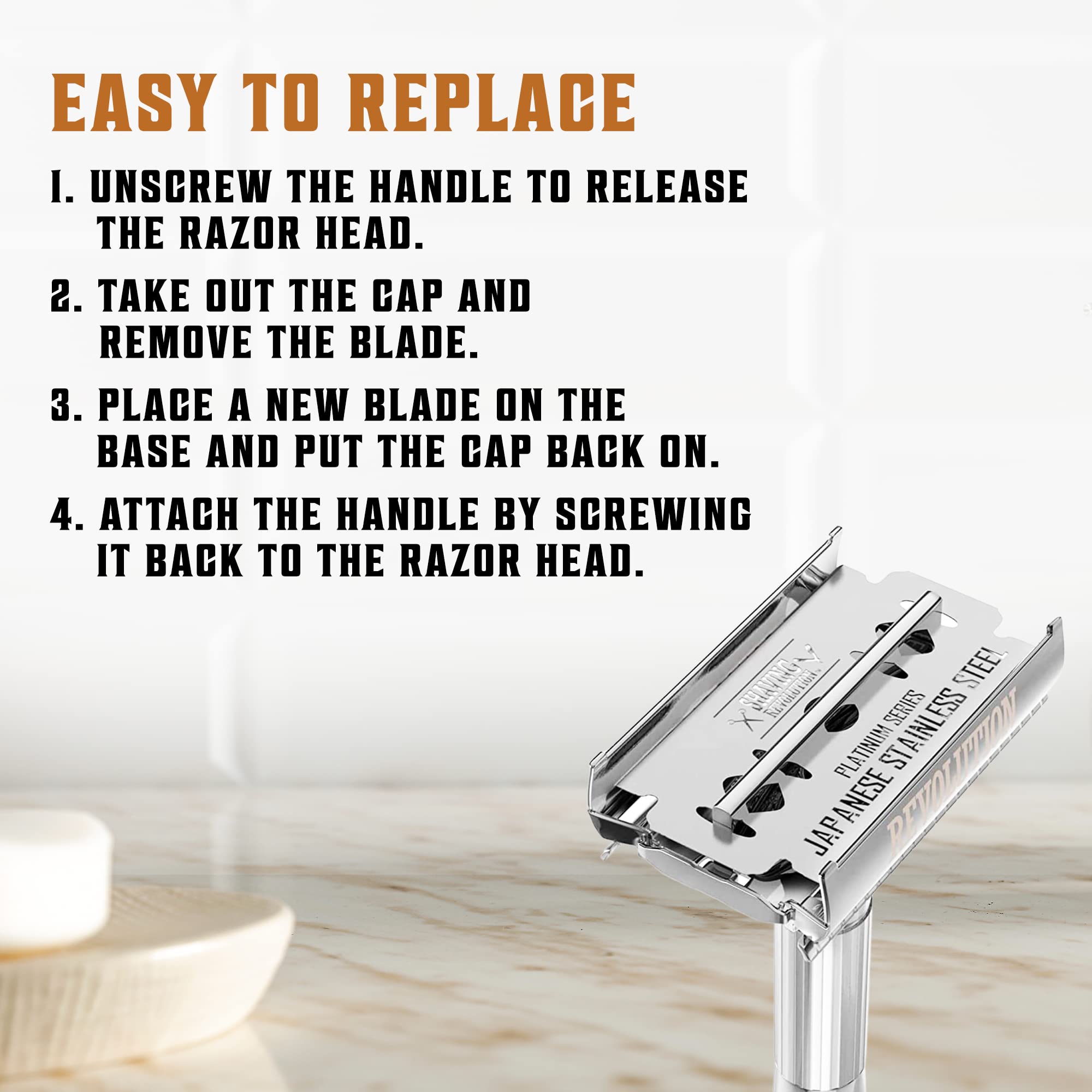 SHAVING REVOLUTION empaque individual para manejo seguro