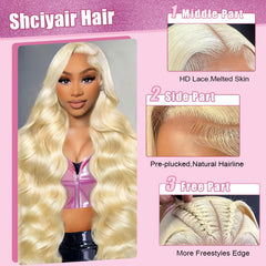 Shciyair 613 onda-cuerpo rubio, look glamoroso de día a noche
