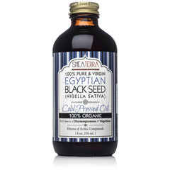Aceite de semilla negra egipcio de Shea Terra Organics, prensado en frío, para piel y cabello suave.