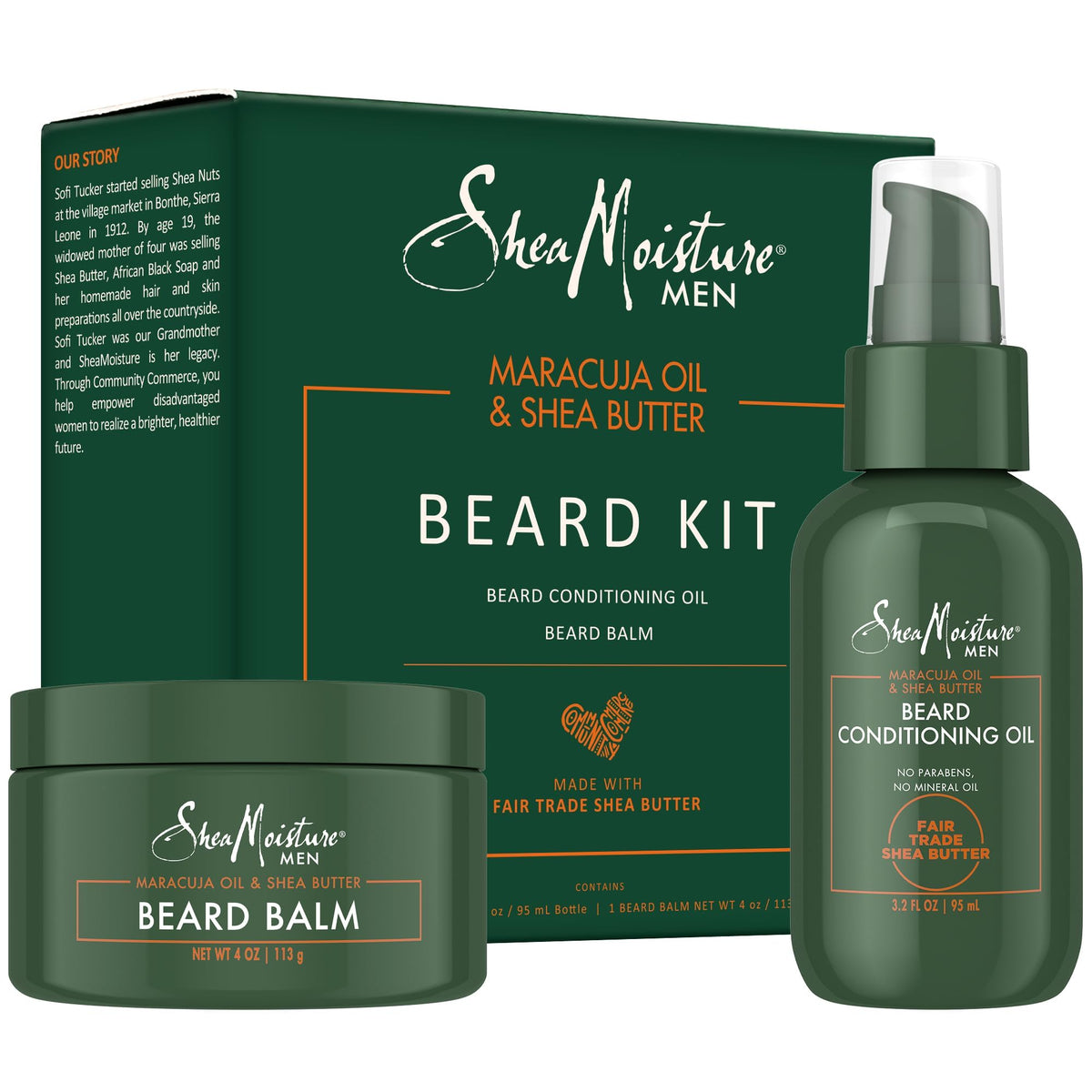 Aceite para barba SheaMoisture en botella, ofrece hidratación y suavidad.