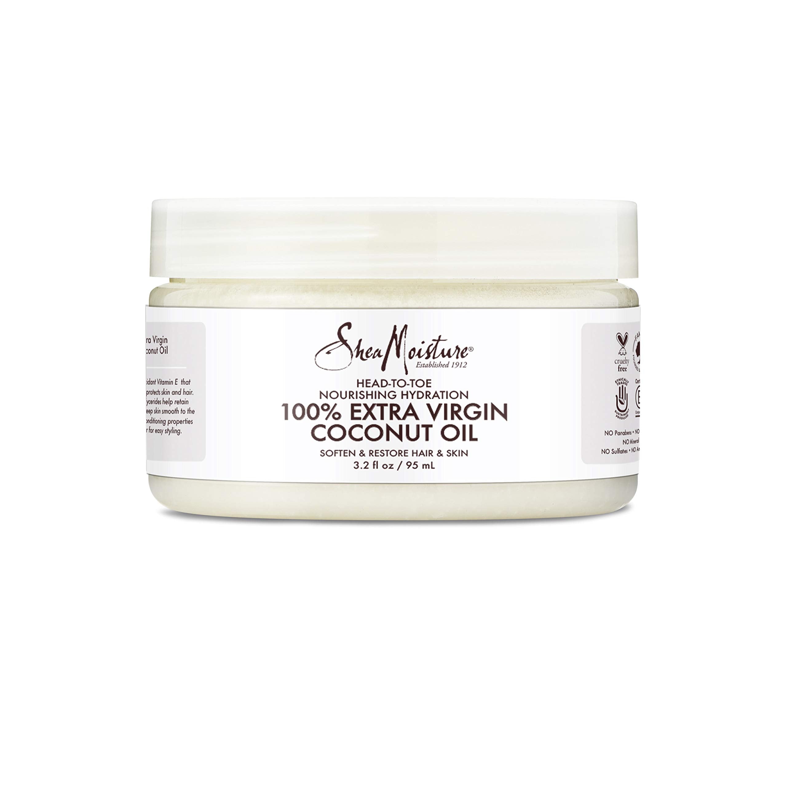 SheaMoisture Aceite de Coco Virgen Extra, frasco de 90 ml para cuidado de piel.