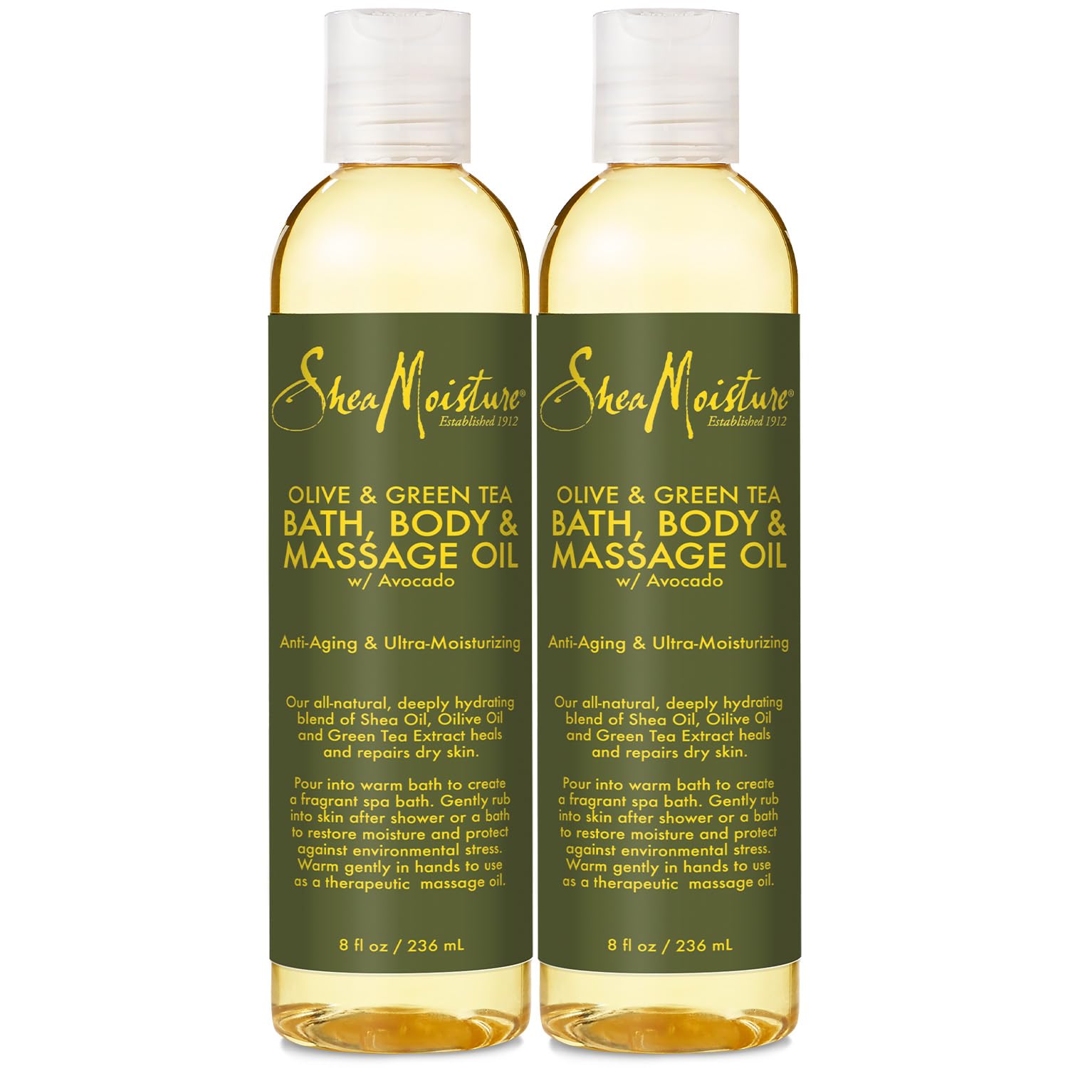 SheaMoisture aceite corporal oliva-te verde para baño nutritivo.