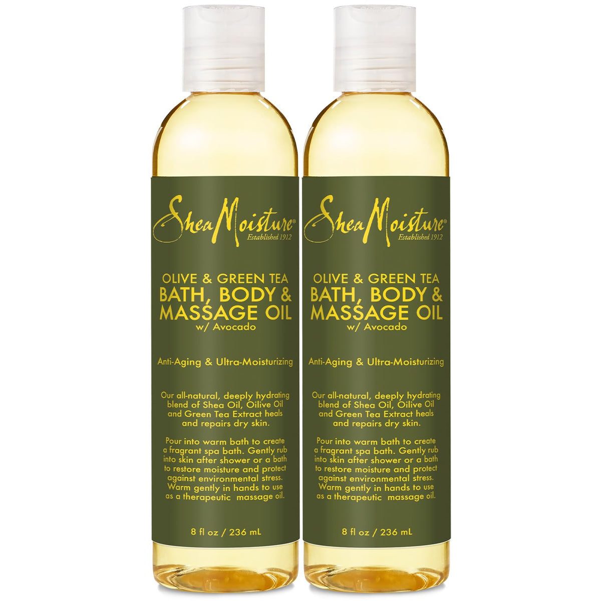 SheaMoisture aceite corporal oliva-te verde para baño nutritivo.