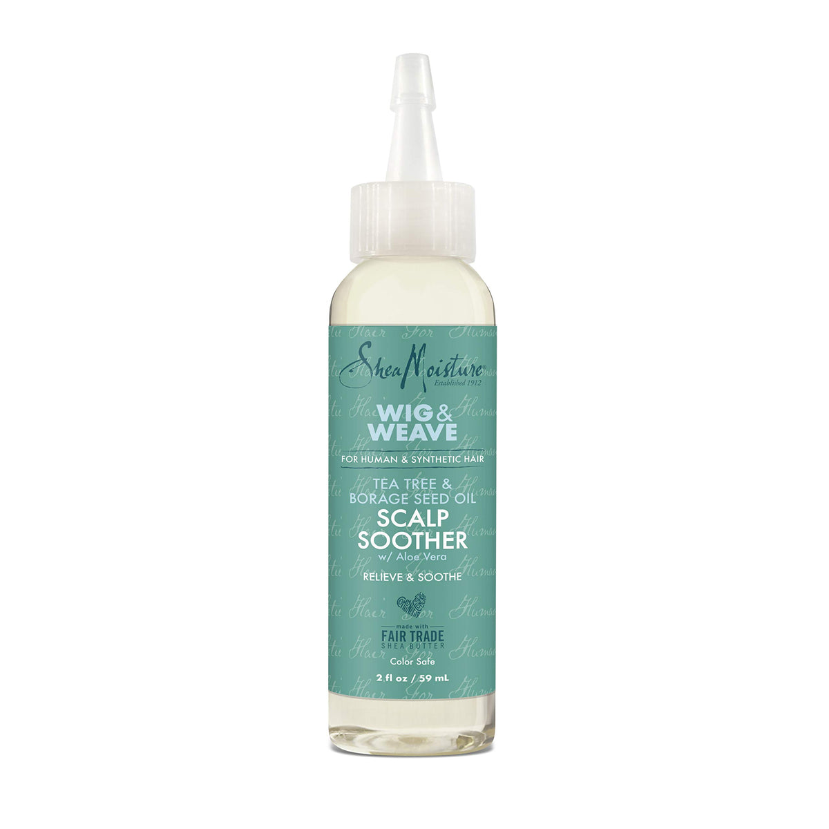 SheaMoisture Aceite Serum Cabello, botella-vertido, alivio suave para el cuero cabelludo.