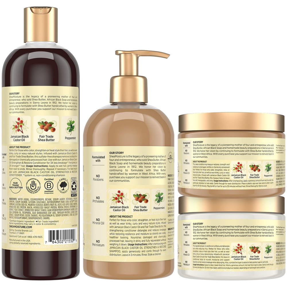 Après-shampooing SheaMoisture à la ricin jamaïcain, démêle et apaise.