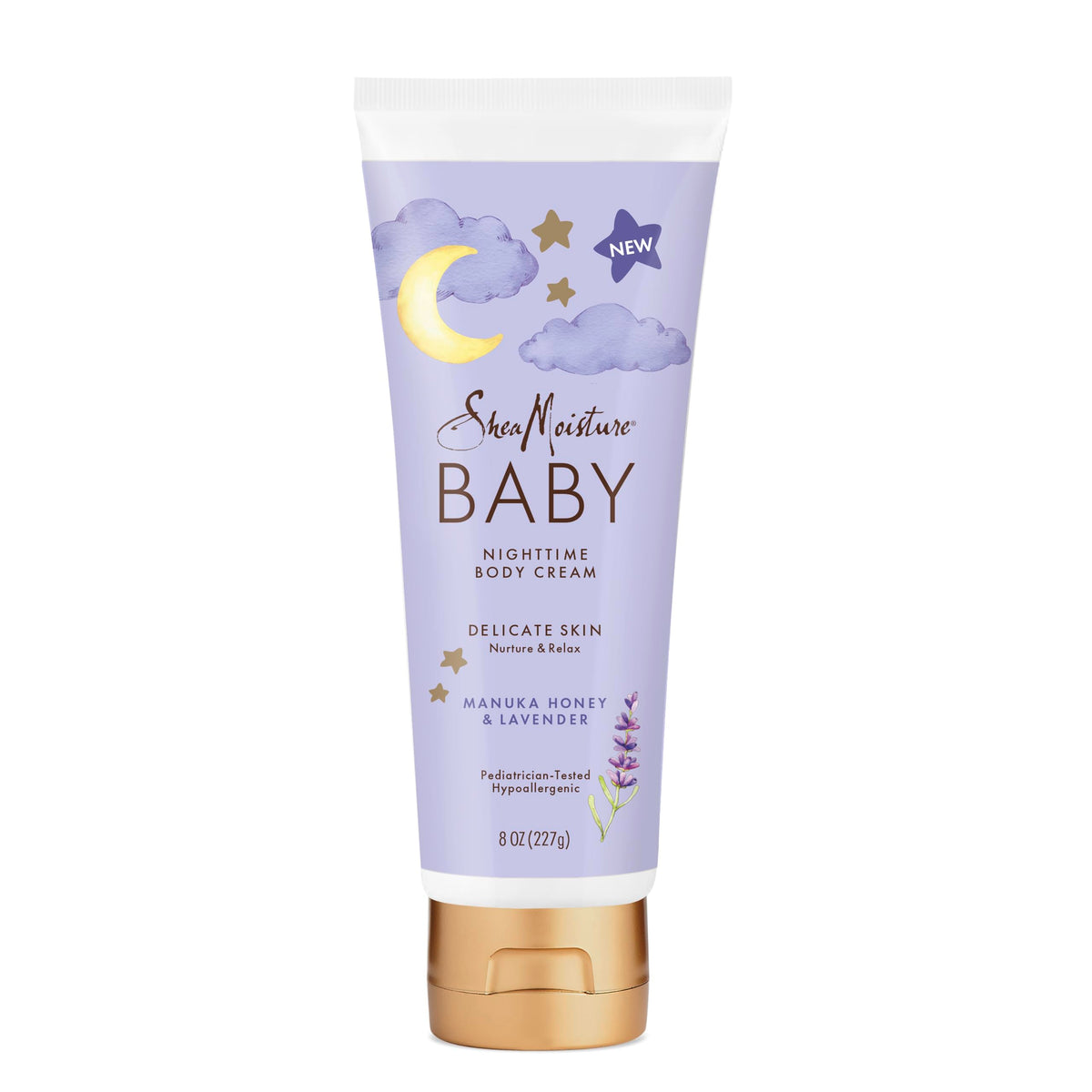 SheaMoisture Bebé crema corporal, textura cremosa para piel delicada con miel de Manuka y lavanda