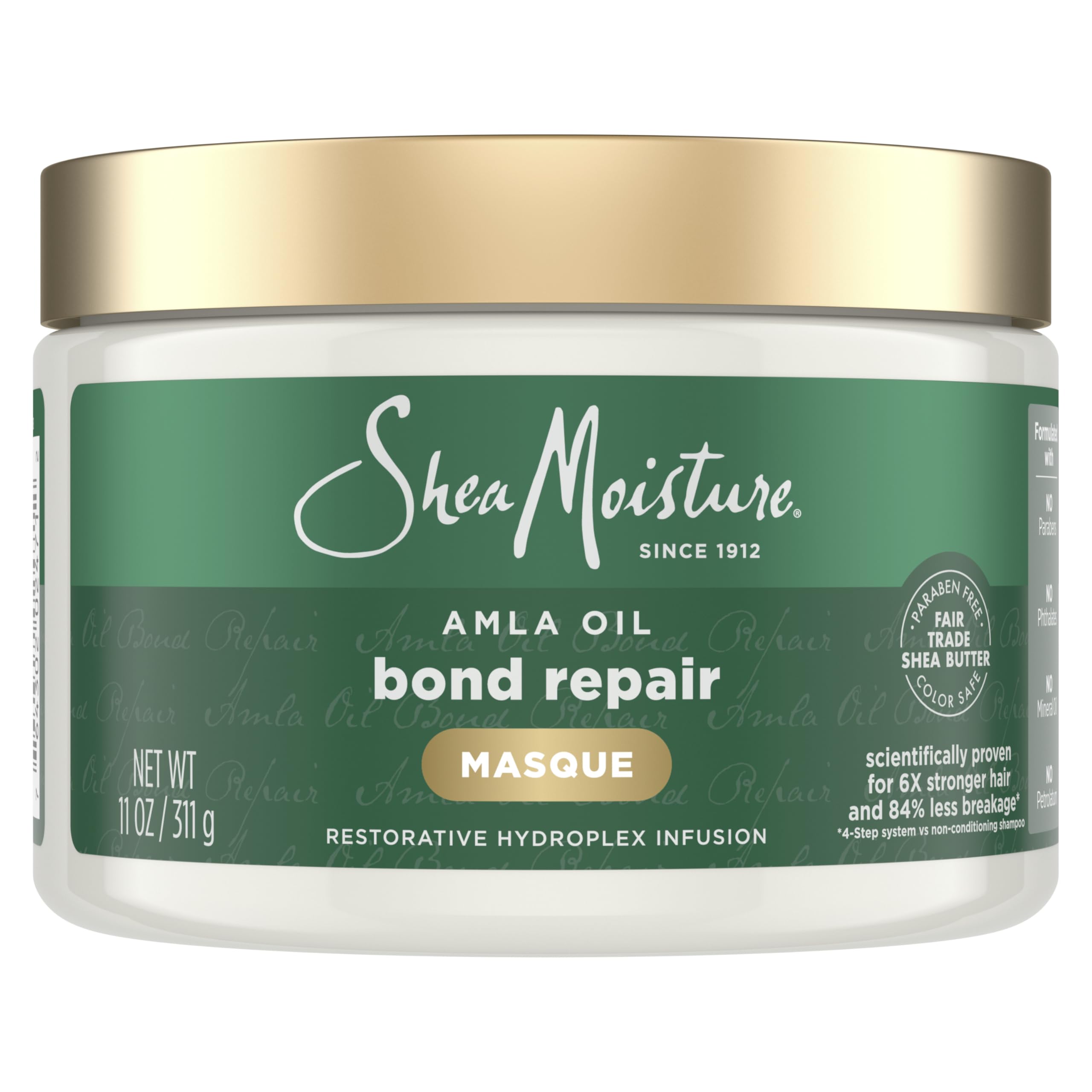 SheaMoisture Bond Repair Mascarilla reparadora con aceite amla para cabello fuerte.