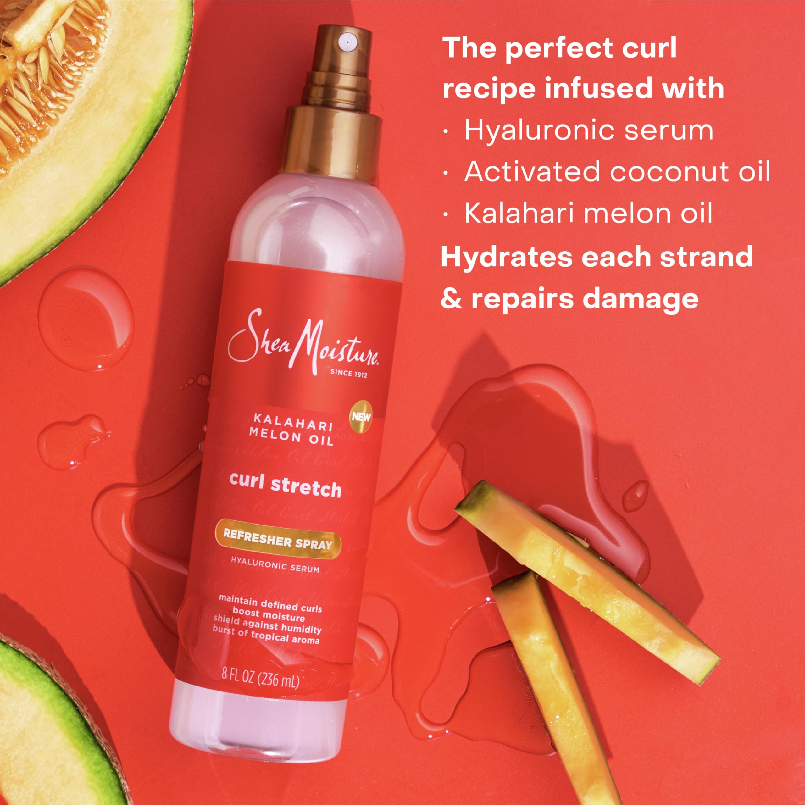SheaMoisture Curl Stretch Refresher: aceites de Kalahari Melon y Marula nutren.