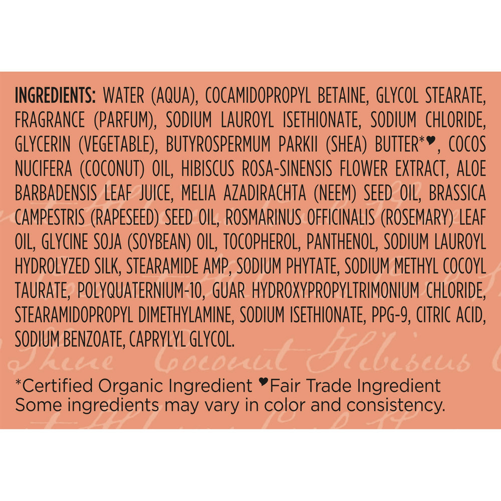 SheaMoisture Coco Hibisco Champú, brillo natural: aporta un aspecto saludable.