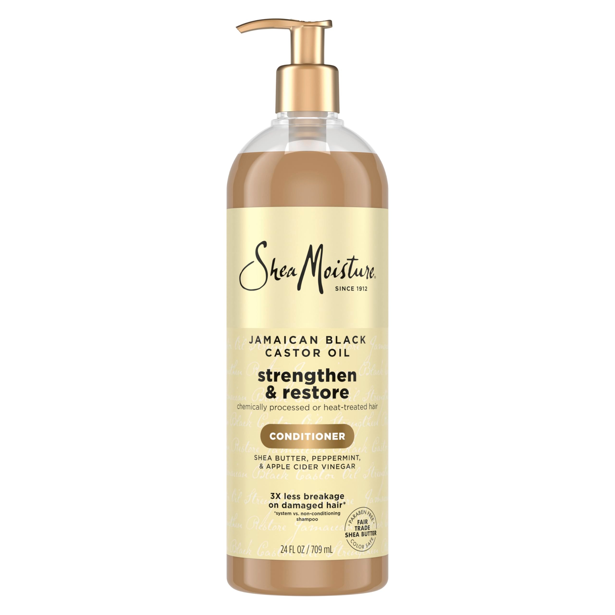 Botella SheaMoisture Condicionador fortalece y restaura el cabello