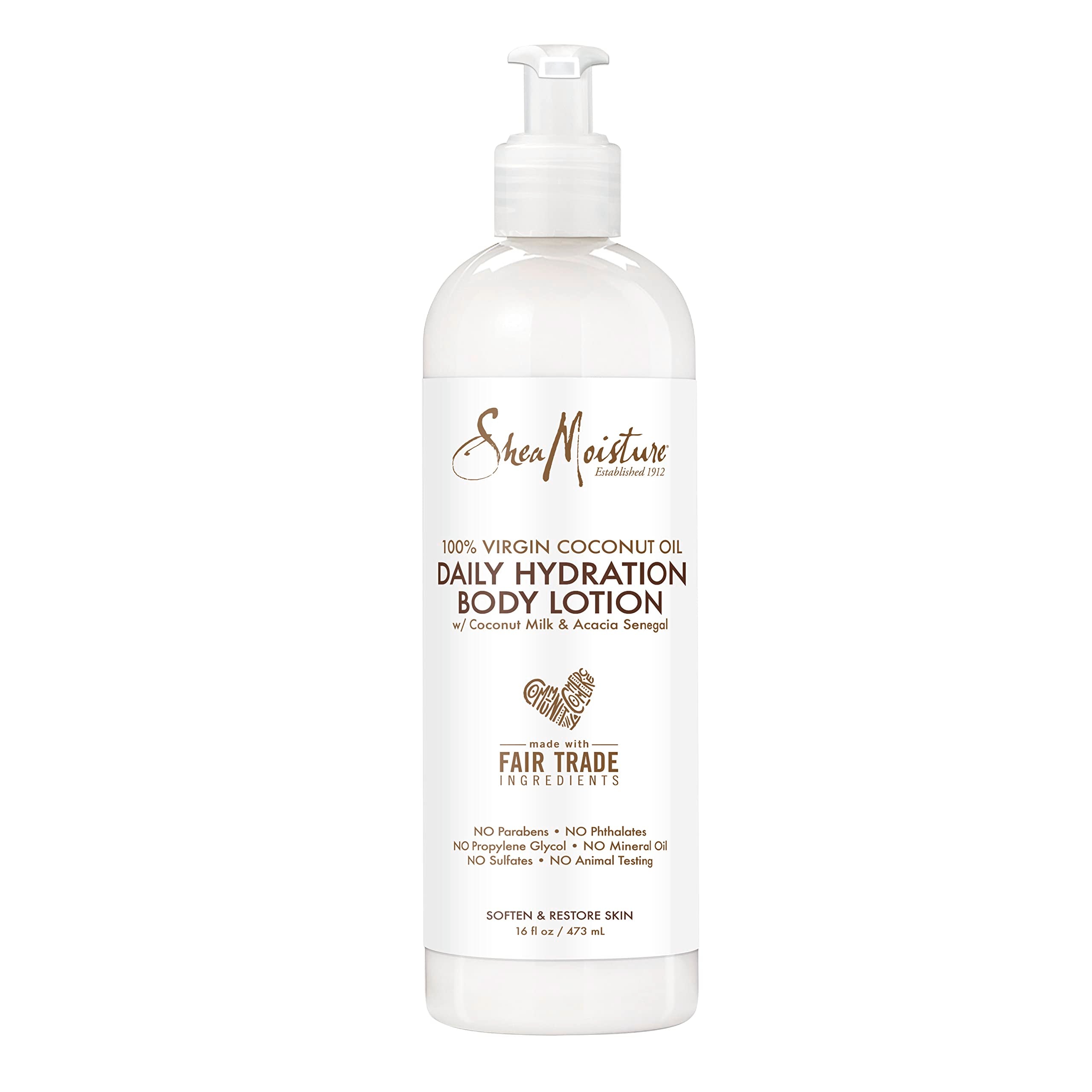 Sheamoisture Daily Hydration Lotion bottle front offers hydration for all skin types.
