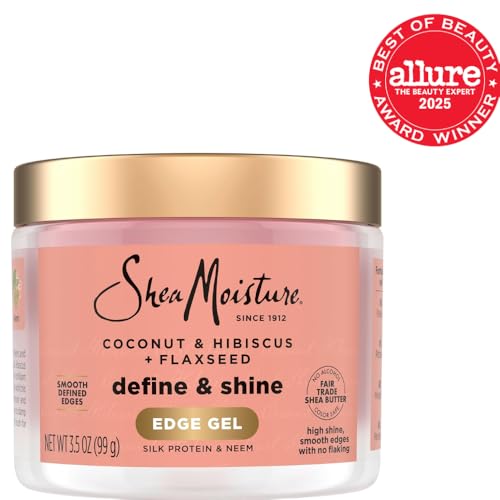 Aplicación fácil de SheaMoisture Define Shine Edge Gel en bordes para acabado suave