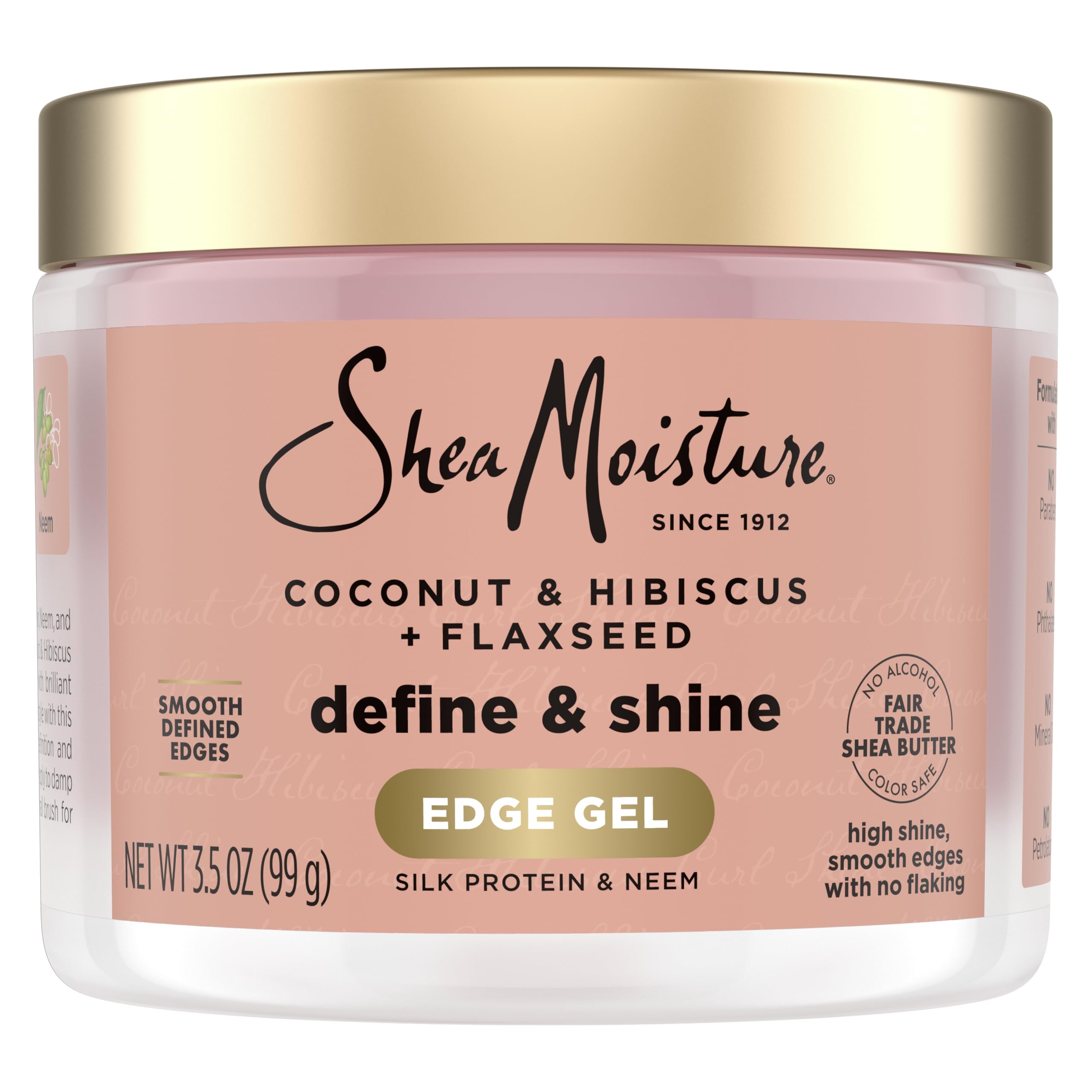 SheaMoisture Define Shine Edge Gel con linaza coco hibisco para bordes definidos y brillantes