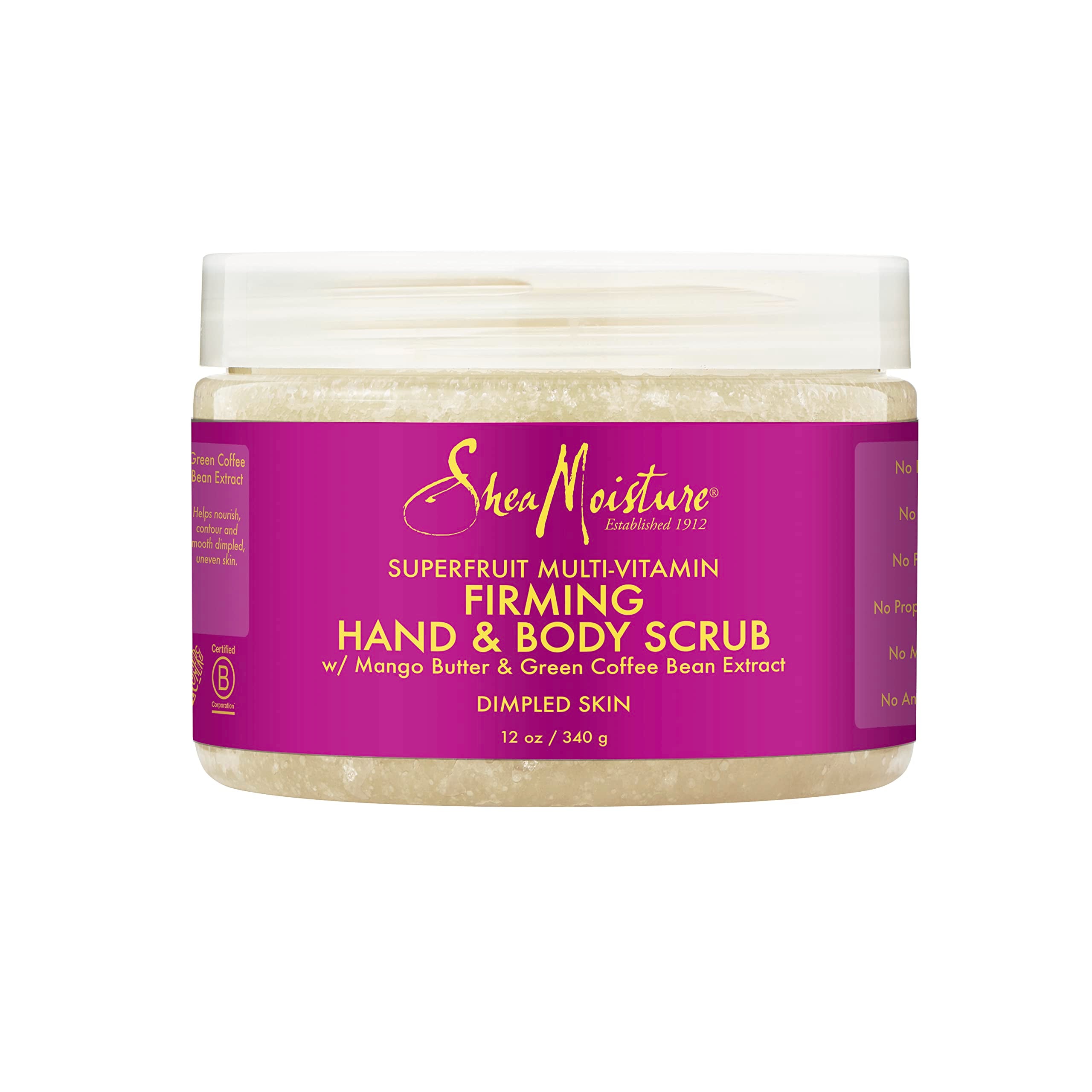 SheaMoisture exfoliante para manos y cuerpo con SuperFruit, suaviza la piel.