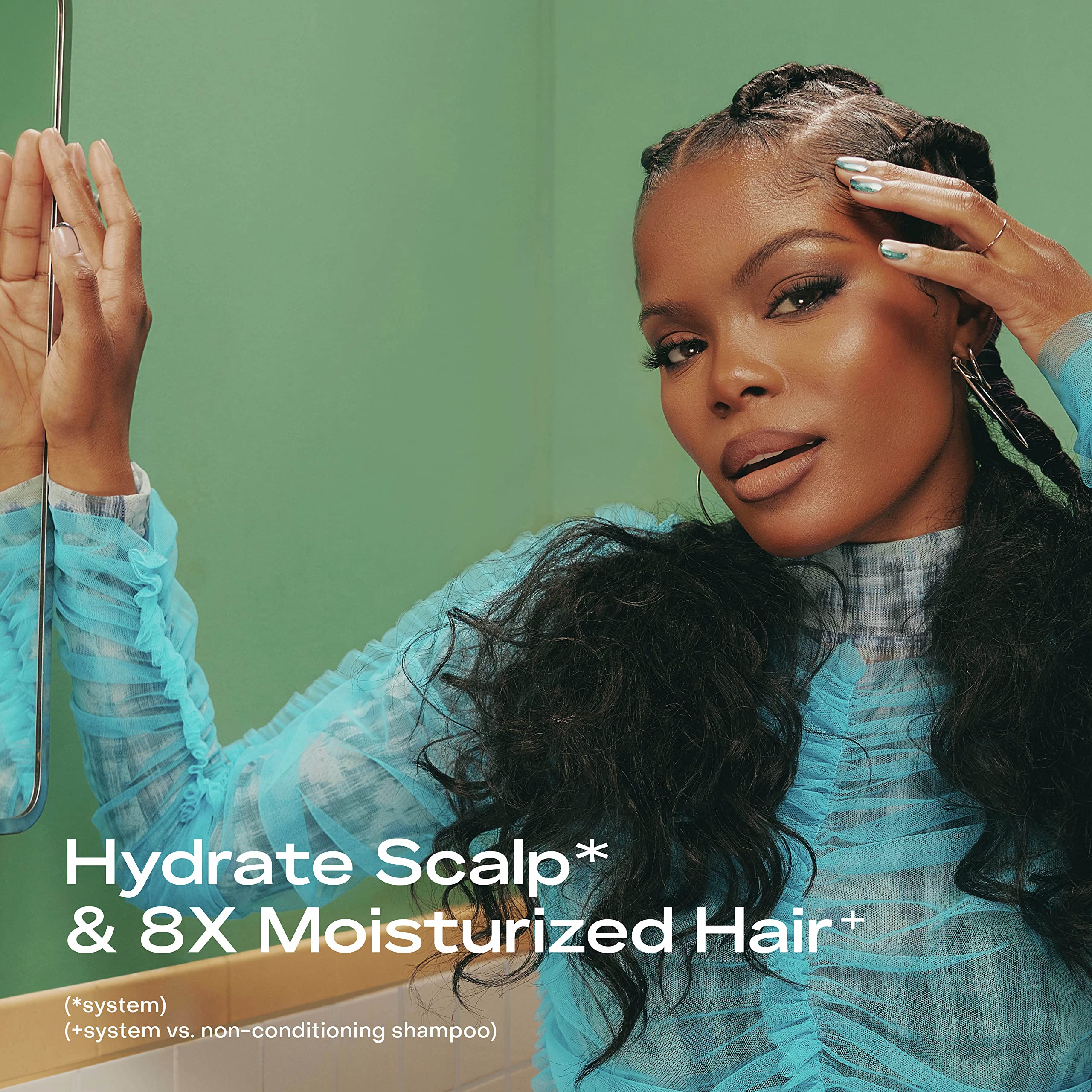 Hair after washing looks soft and moisturized with SheaMoisture Scalp Moisture Shampoo.