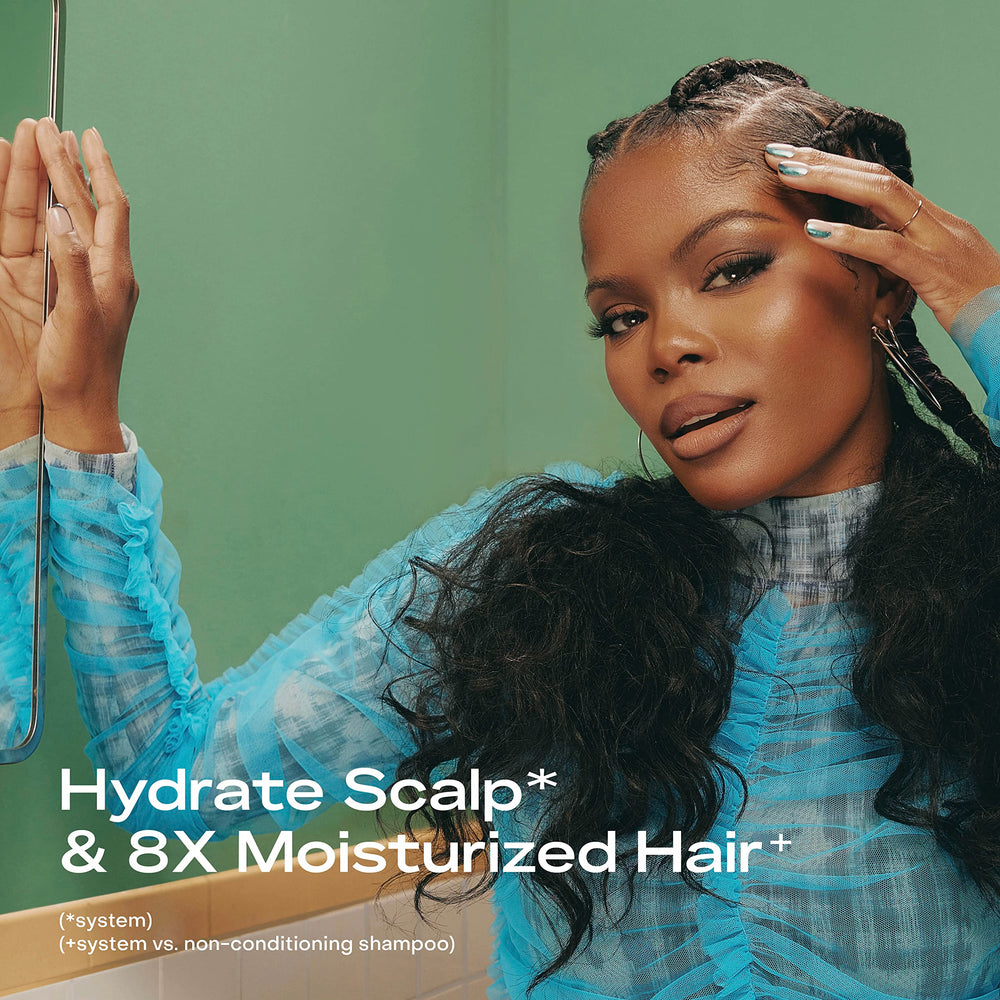 Hair after washing looks soft and moisturized with SheaMoisture Scalp Moisture Shampoo.