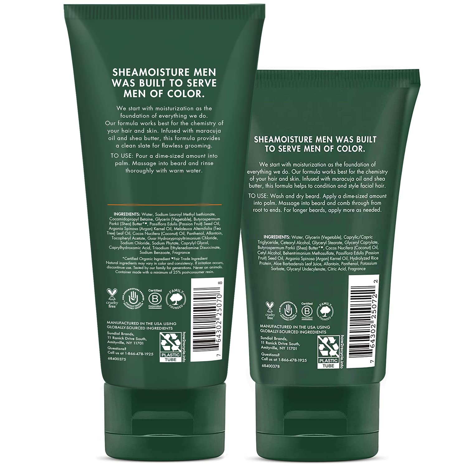 Jabón para barba SheaMoisture limpia suavemente para una barba nutrida.