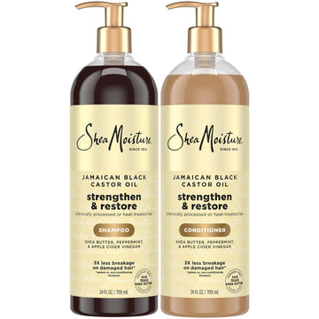 SheaMoisture Jamaica Black Castor Oil champú: botella para fortalecimiento capilar.