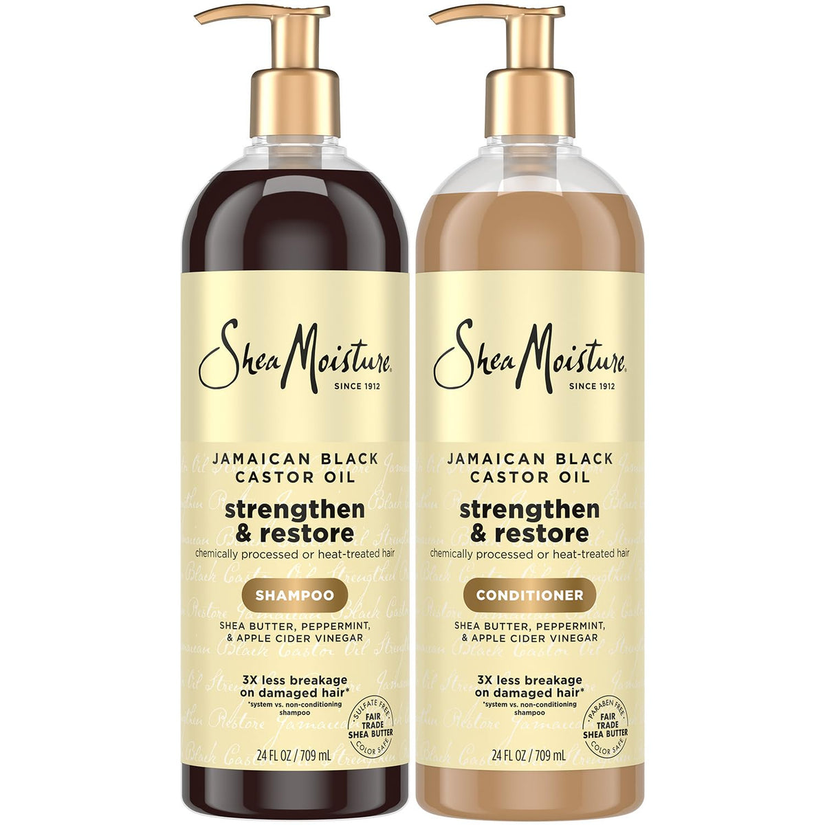 SheaMoisture Jamaica Black Castor Oil champú: botella para fortalecimiento capilar.