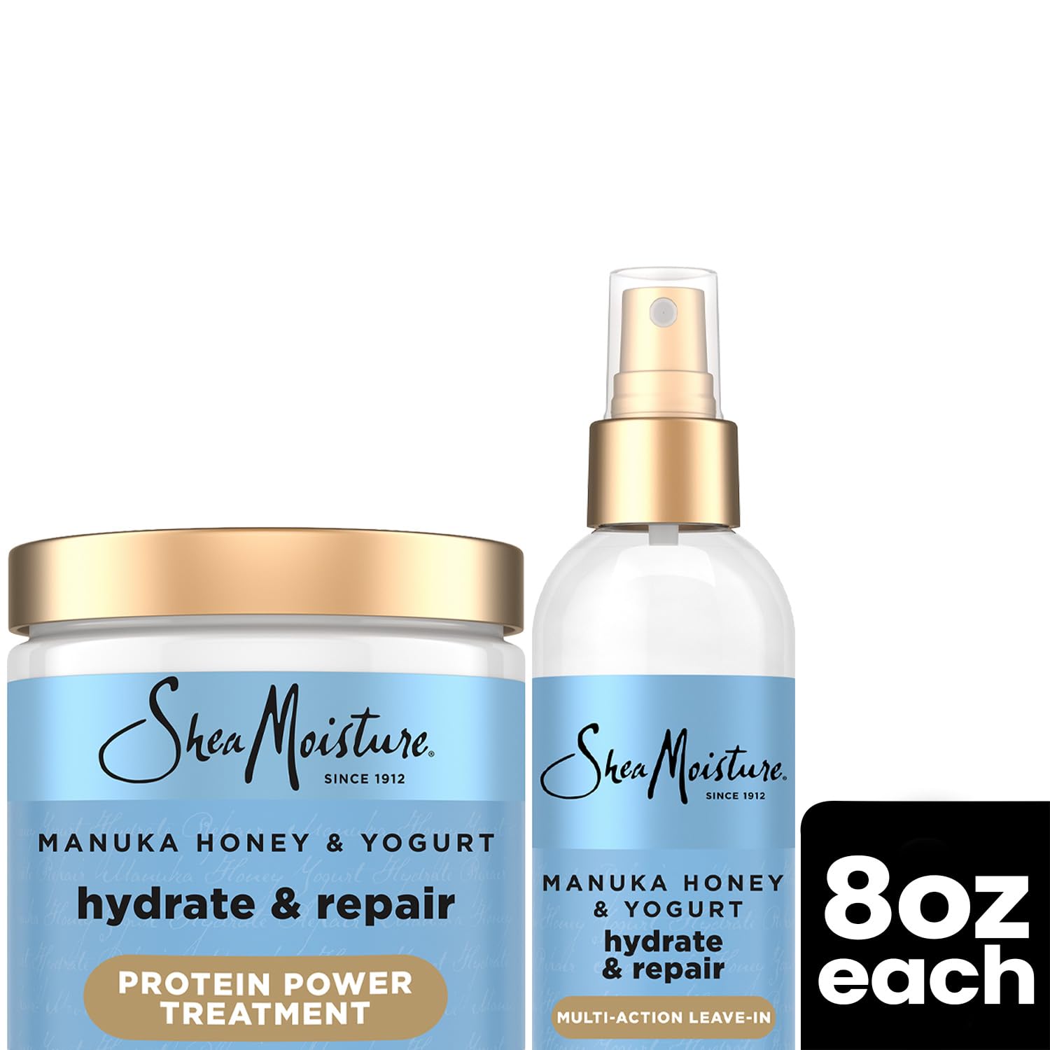 La manteca de karité de comercio justo y aceites naturales nutren el cabello en SheaMoisture.