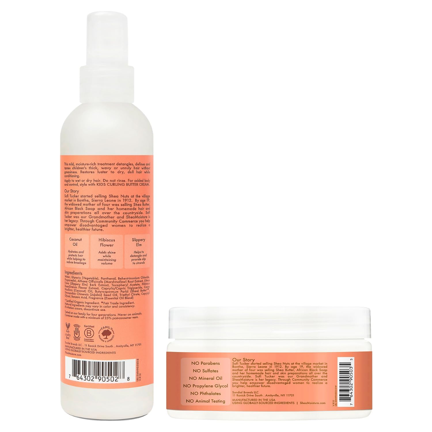 SheaMoisture para niños desenredante reduce nudos y facilita el peinado.