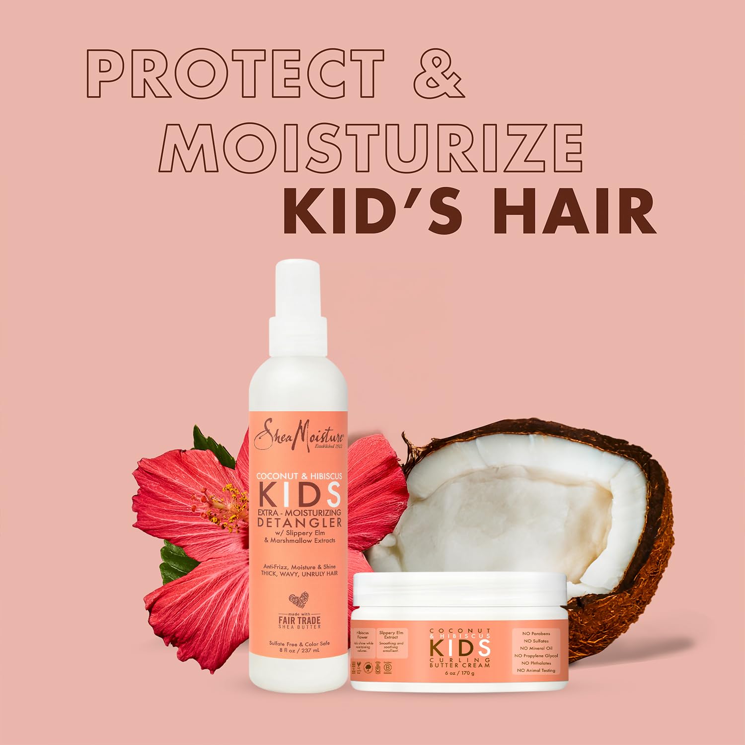 SheaMoisture extracto de hibisco promueve cabello saludable y revitalización suave.