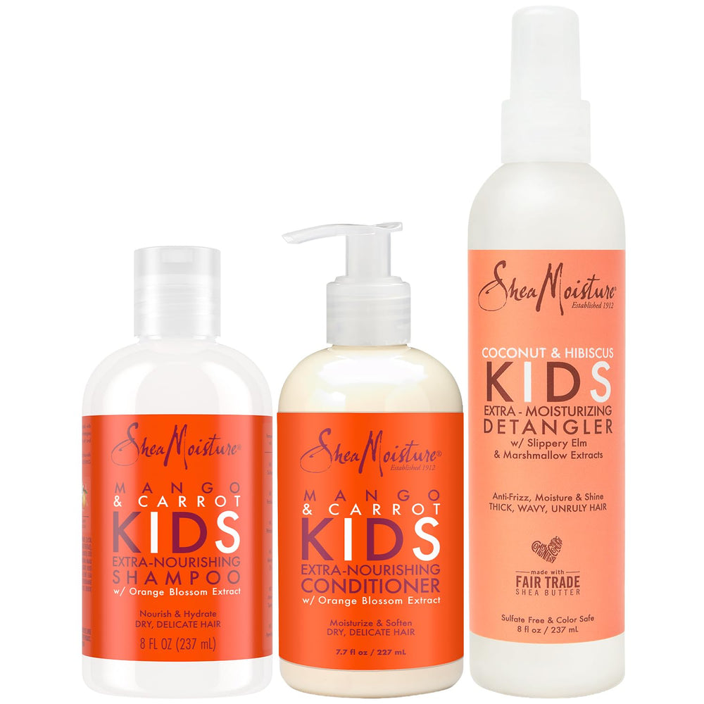SheaMoisture Kids Mango Zanahoria Champú: limpieza suave para cabello delicado de niños