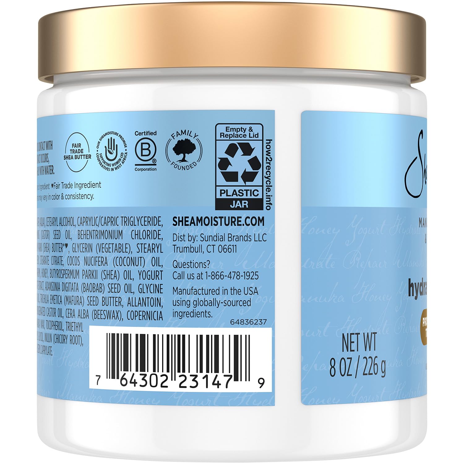 Mascarilla Manuka Yogur de SheaMoisture, textura cremosa para hidratación profunda.