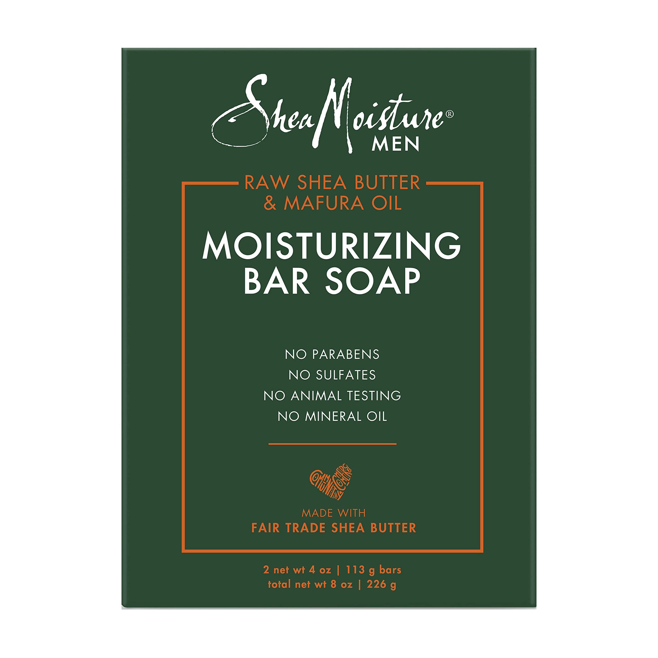 Jabón SheaMoisture Men con vainilla cremosa limpia e hidrata la piel.