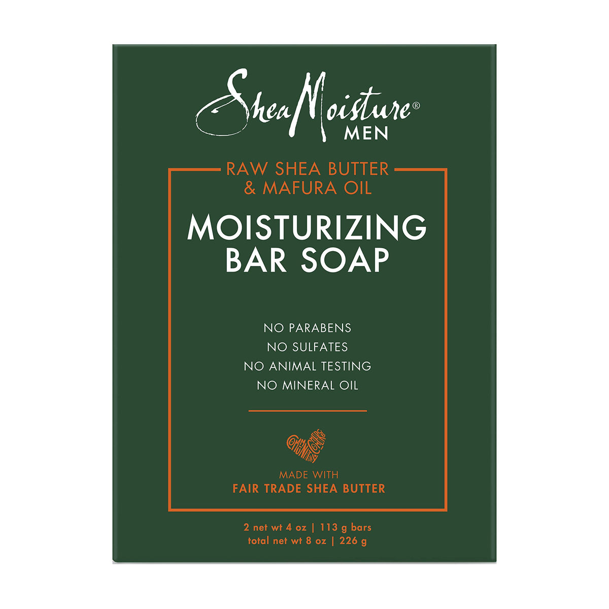Jabón SheaMoisture Men con vainilla cremosa limpia e hidrata la piel.