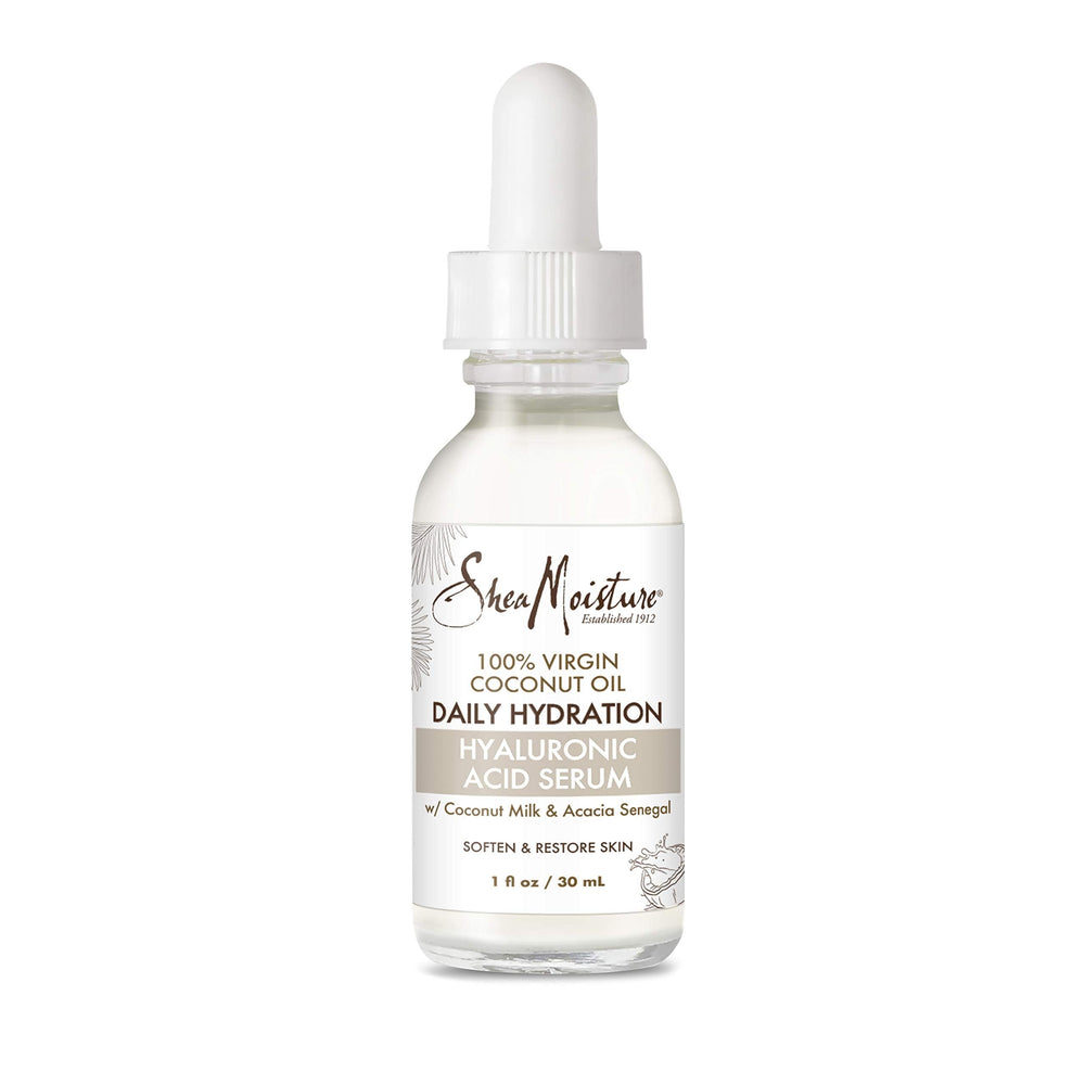 SheaMoisture Serum con ácido hialurónico, textura ligera para piel seca.