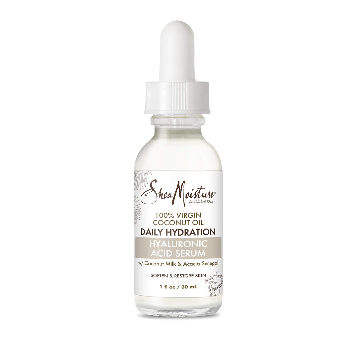 SheaMoisture Serum con ácido hialurónico, textura ligera para piel seca.