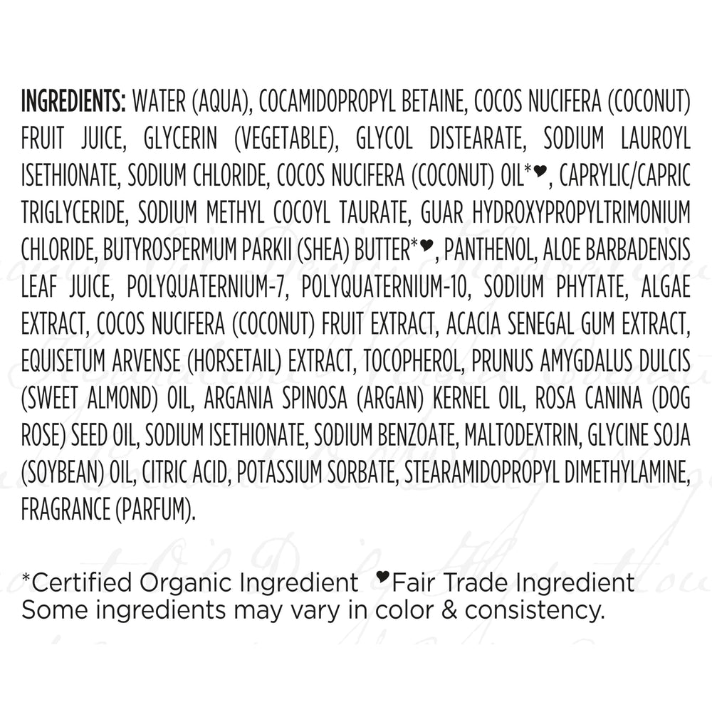 Aroma a coco que acompaña el lavado