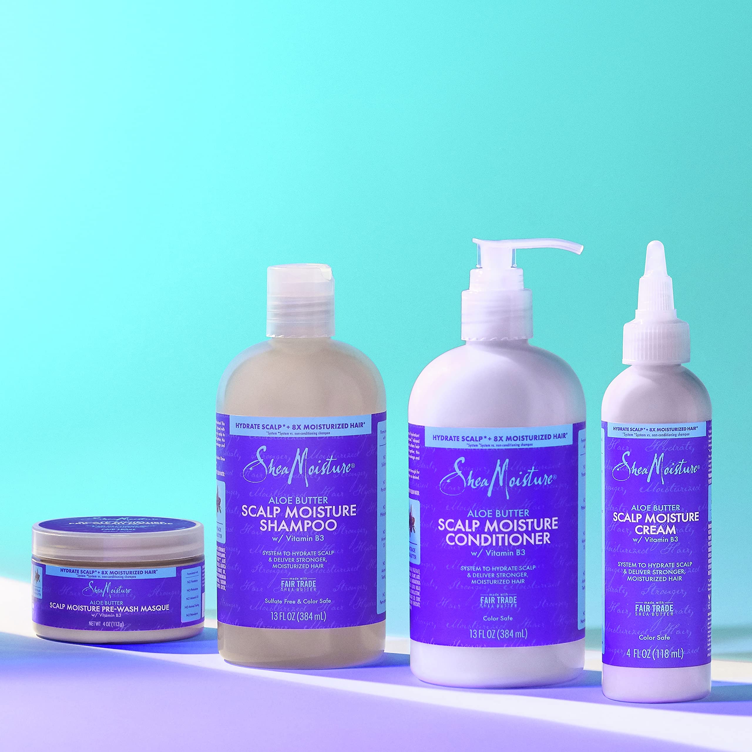 Shampoo bottle with pump for easy, mess-free application.