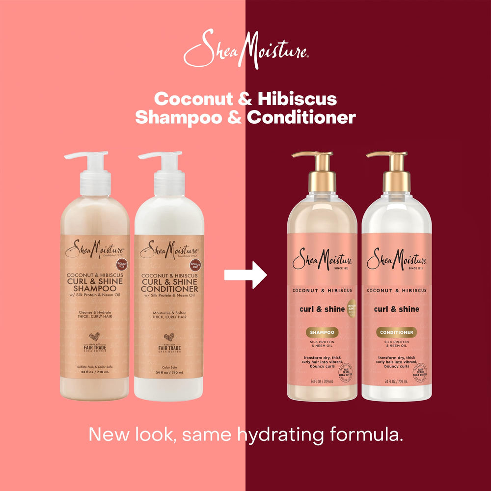 Presentación familiar de 24 oz con bomba de SheaMoisture Coconut & Hibiscus.