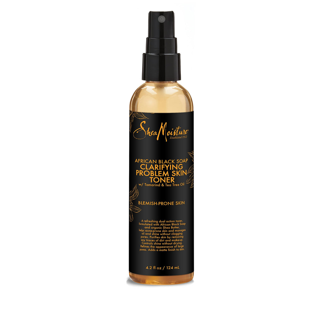 SheaMoisture Tónico Clarificante en botella de 4 oz para control del brillo.