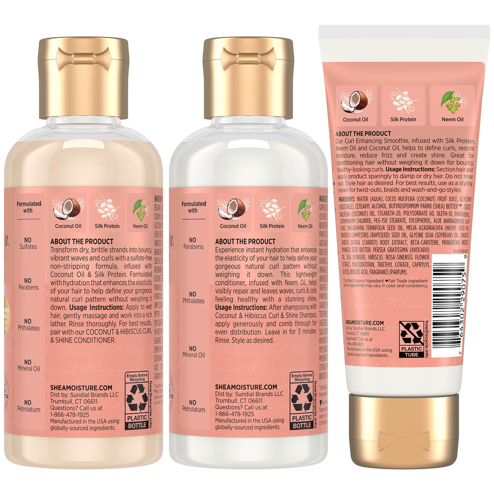 SheaMoisture pack viaje: acondicionador Coco Hibisco textura cremosa para rizos suaves.
