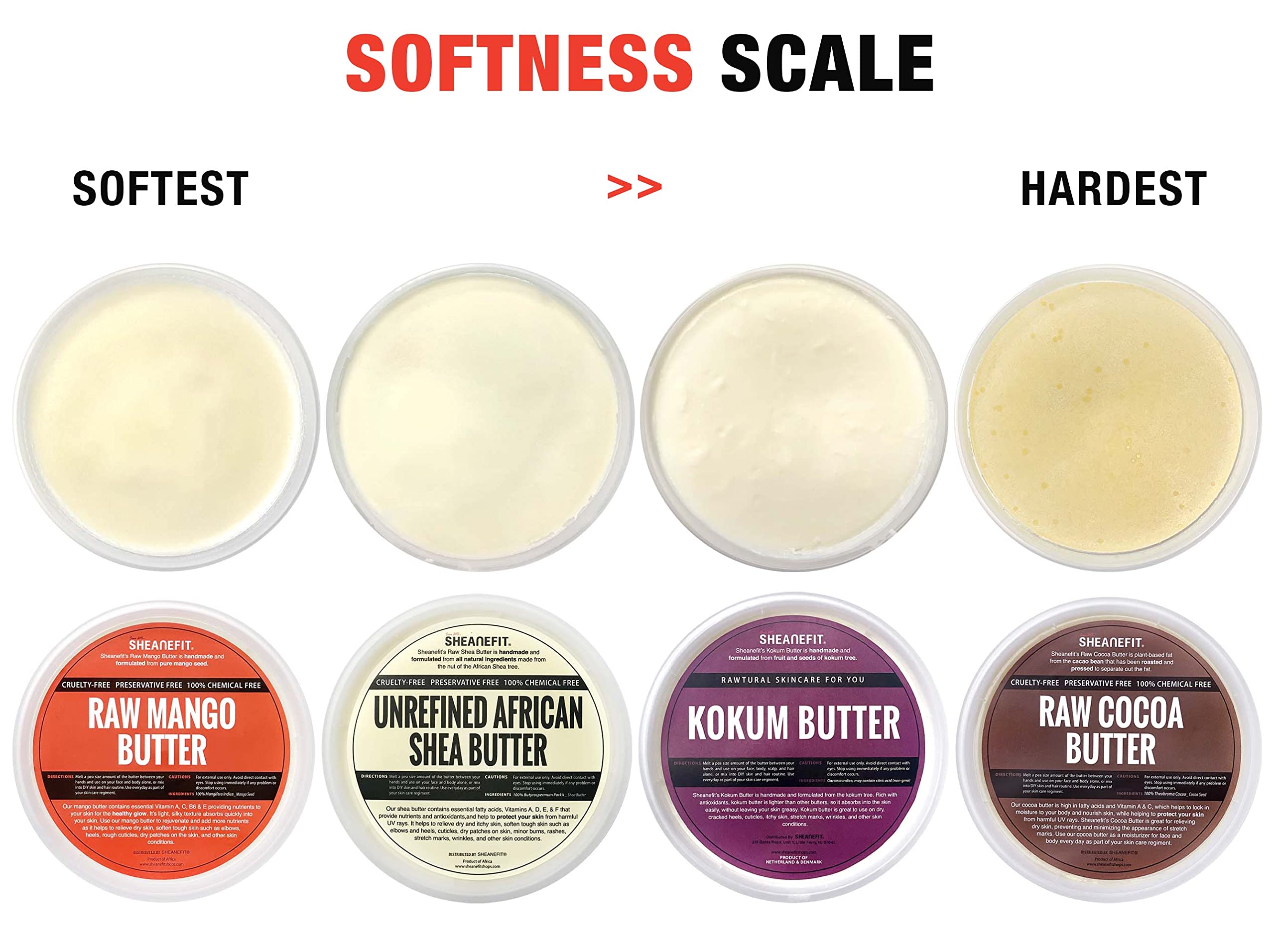 Sheanefit manteca de karité cruda, uso multipropósito para rostro, cuerpo y uñas.
