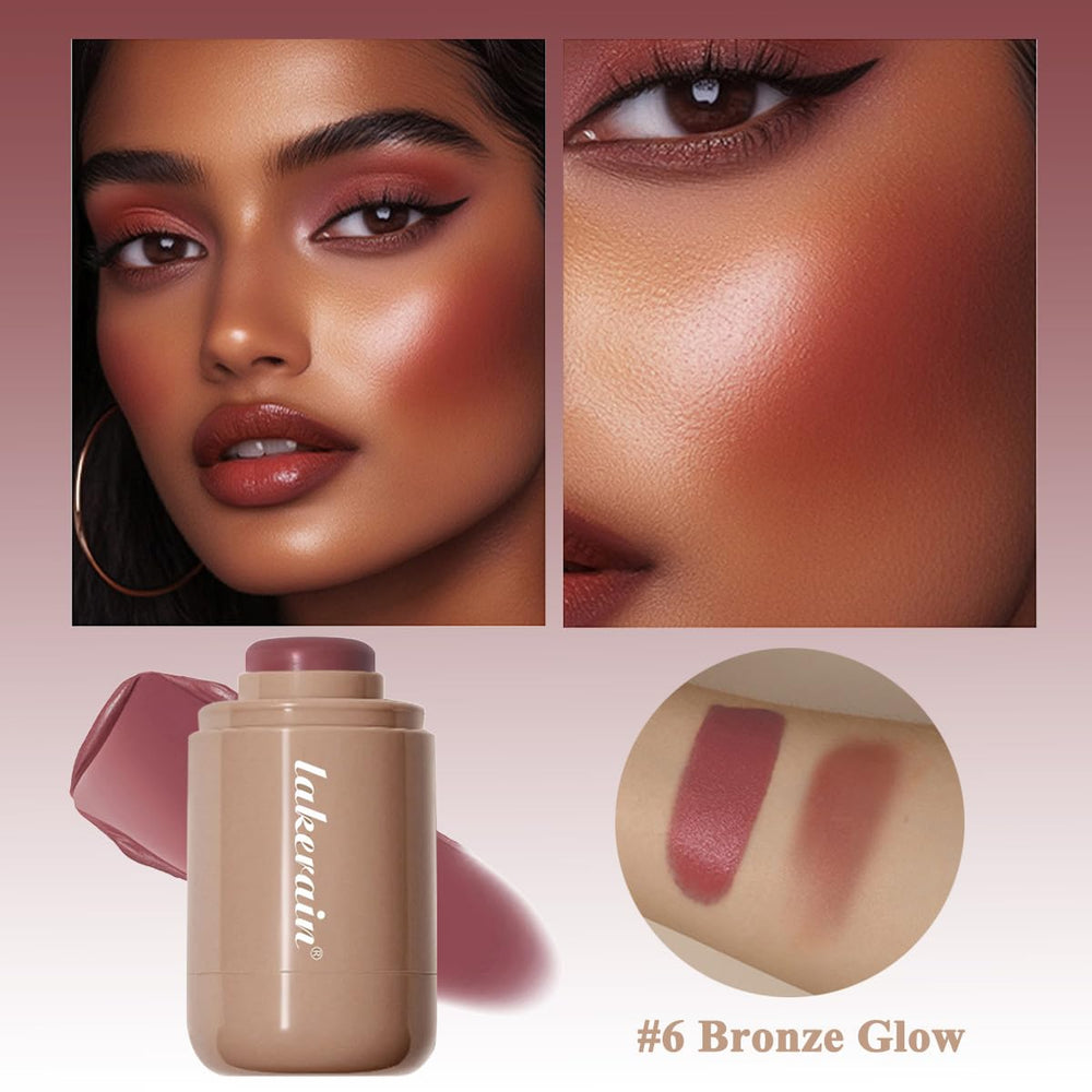 SHEEYOON Cream Blush Stick Bronce Radiante, aplicación rápida en mejillas.