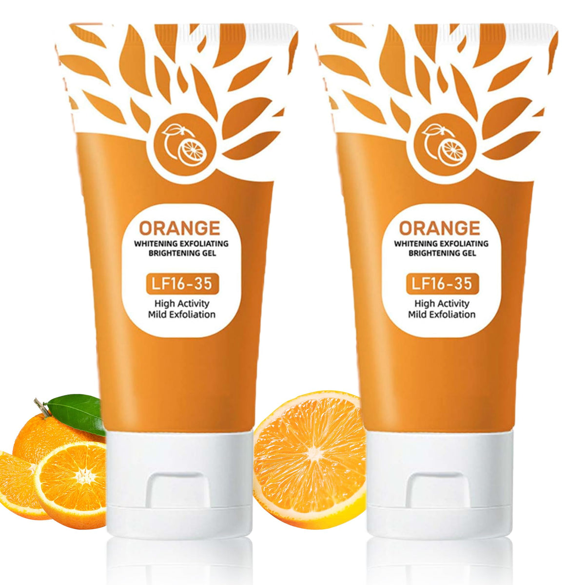 Sheghy orange exfoliating gel scrub on the face for gentle cleansing and glow