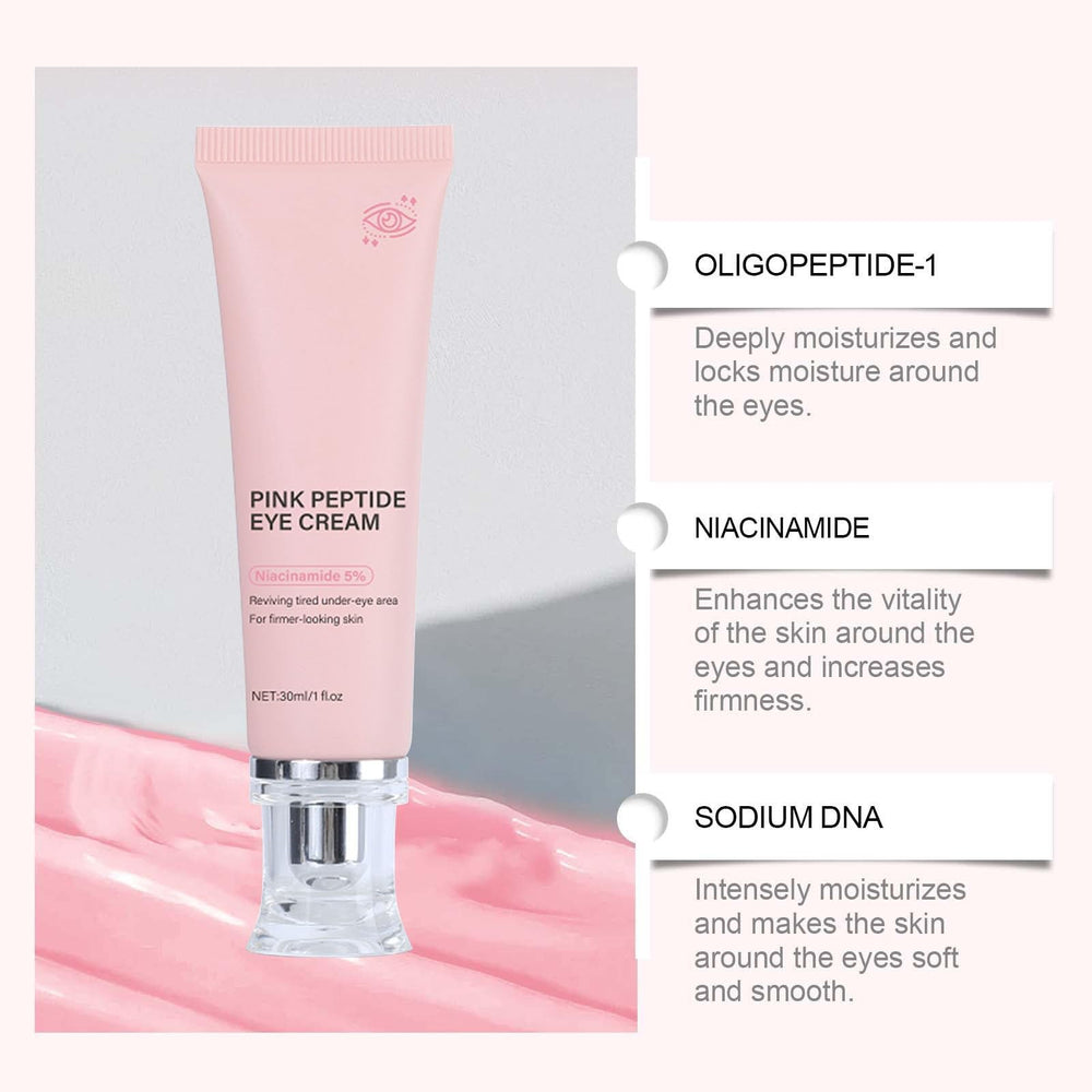 Sheghy PDRN Pink Peptide Eye Serum: envase elegante y práctico.