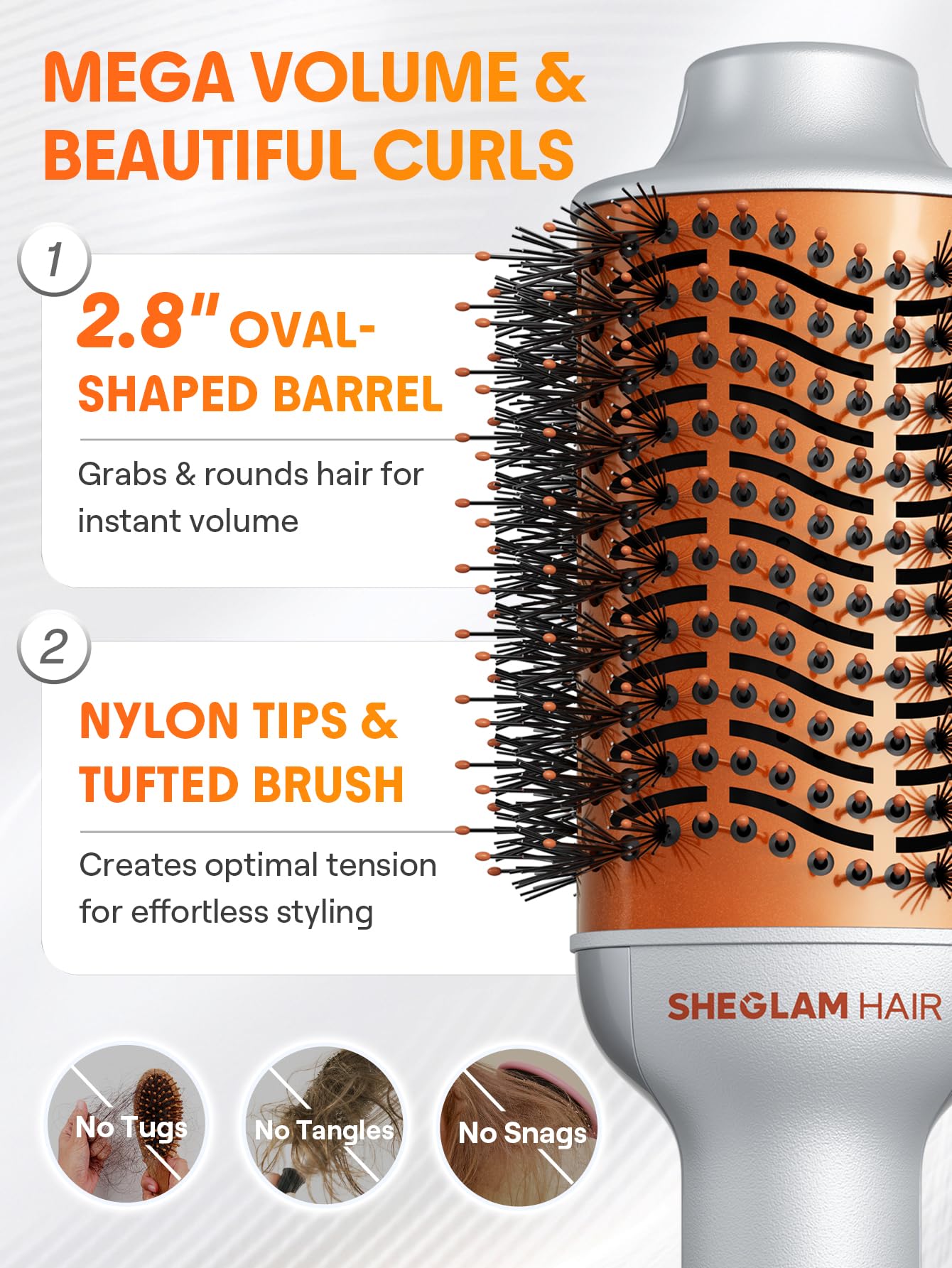 SHEGLAM tres ajustes de calor para adaptarse a todo tipo de cabello.