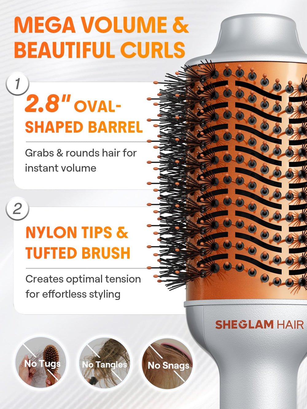 SHEGLAM tres ajustes de calor para adaptarse a todo tipo de cabello.