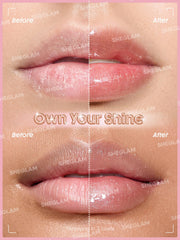 SHEGLAM Booster Shine ofrece efecto doble volumen para labios más llenos.