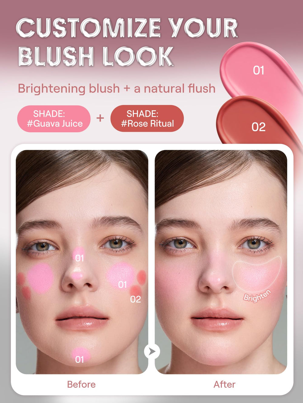 SHEGLAM Rubor rosado con brillo húmedo natural