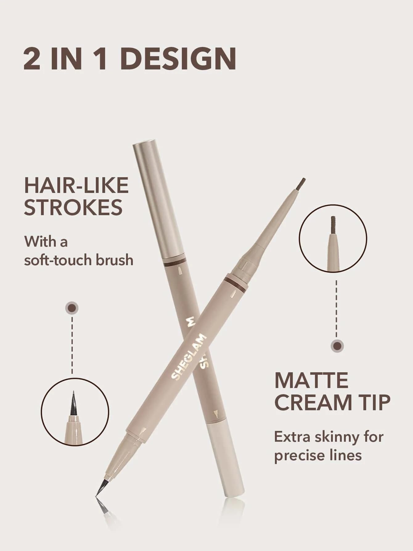 SHEGLAM cejas tinta líquida impermeable para definición duradera.