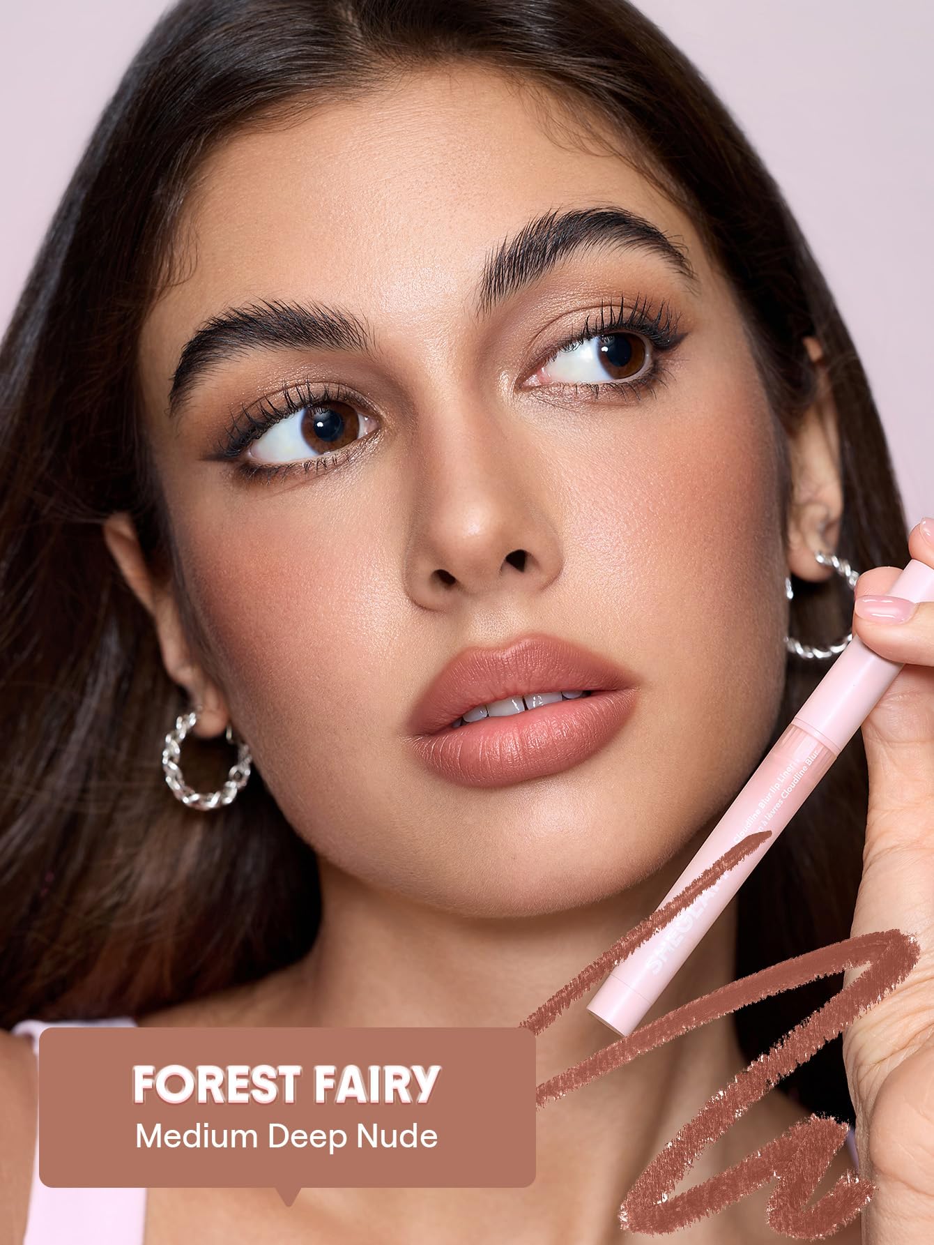 SHEGLAM Cloudline Forest Fairy muestra tono real en labios.